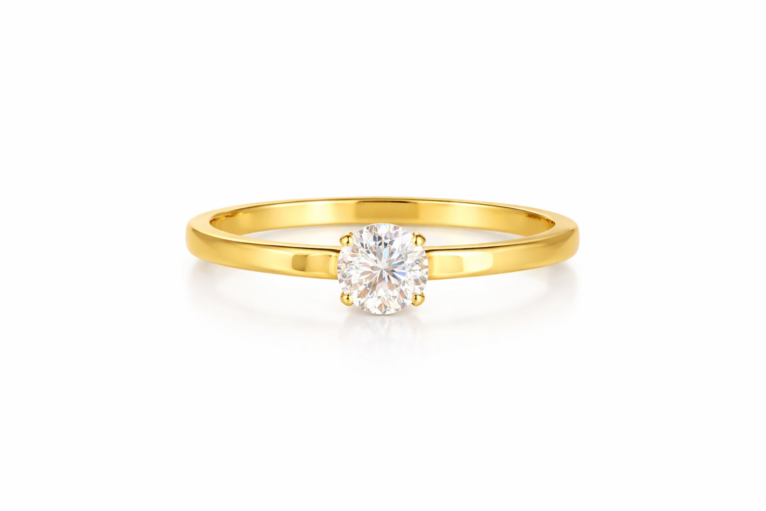 Crystal solitaire ring