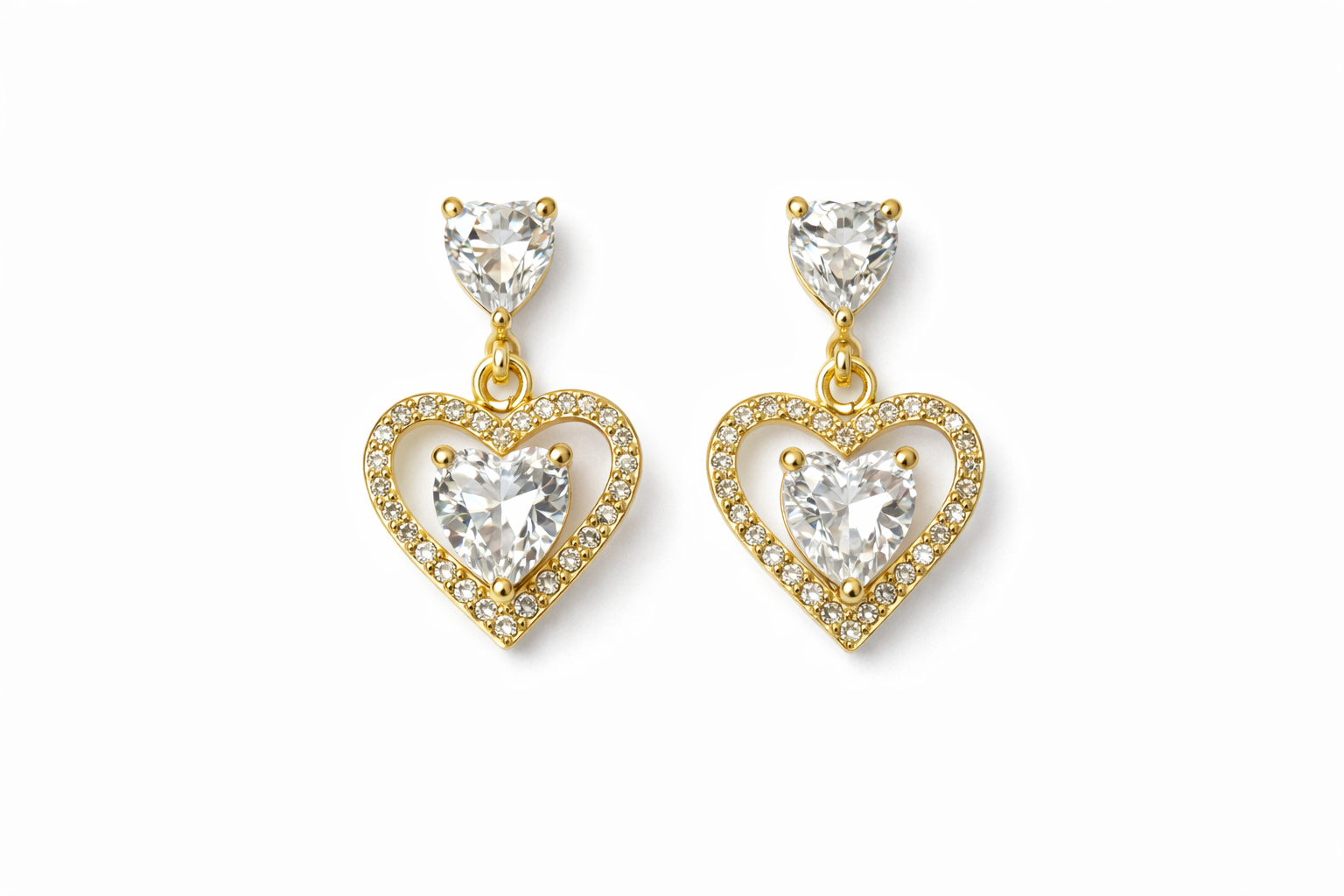 The Sparkling Heart Earrings